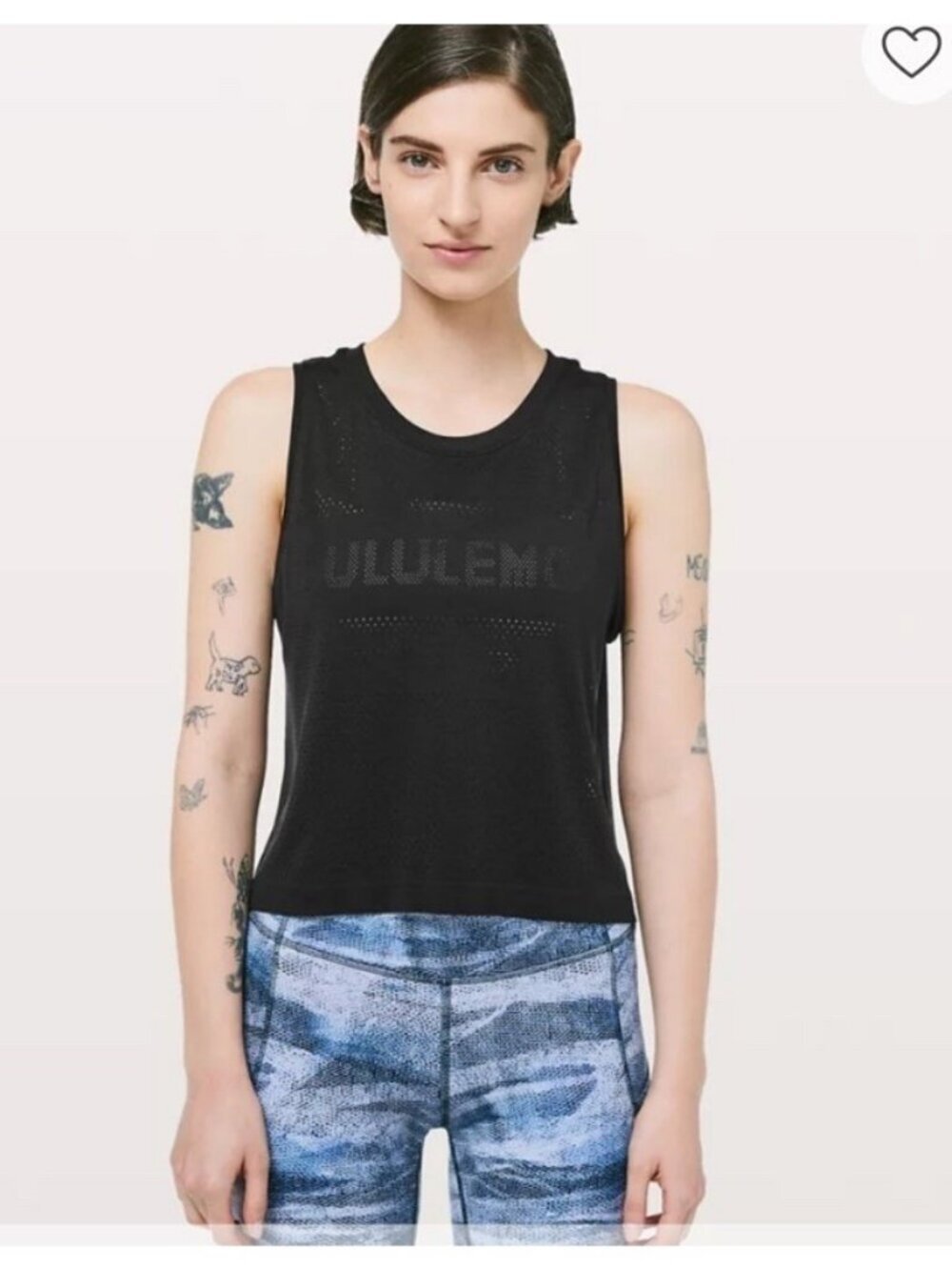 Lululemon Breeze By Muscle Crop Tank Top Sz 10 Black